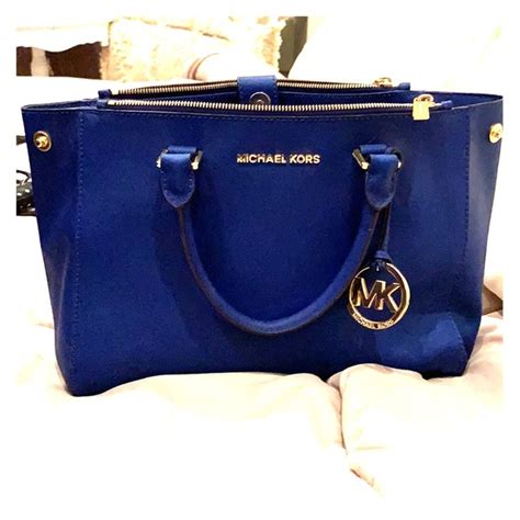 blue handbag michael kors|Michael Kors cobalt blue handbag.